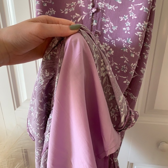 Lulus Lilac Dainty Floral Print Midi Dress - Picture 7 of 9